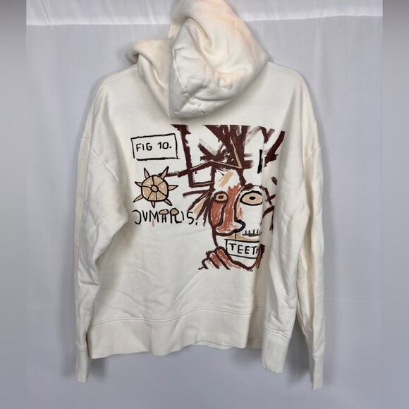 Jean Michel Basquiat Rome Pays Off Cream Hoodie Size Large - Picture 5 of 9